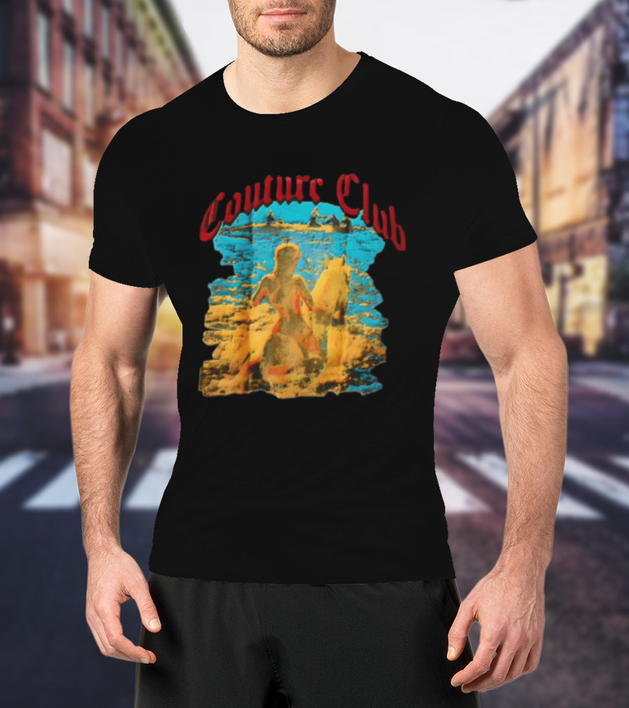 Couture Club Woman Riding Horse Scenic Painting T-Shirt