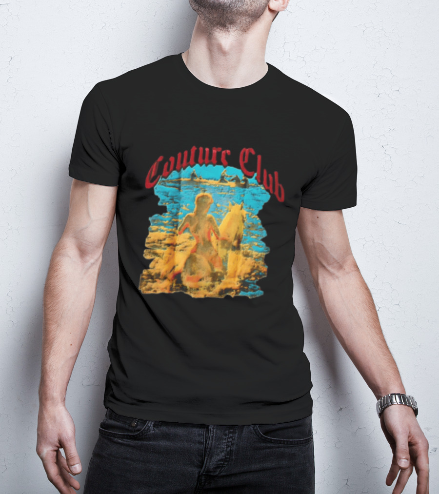 Couture Club Woman Riding Horse Scenic Painting T-Shirt