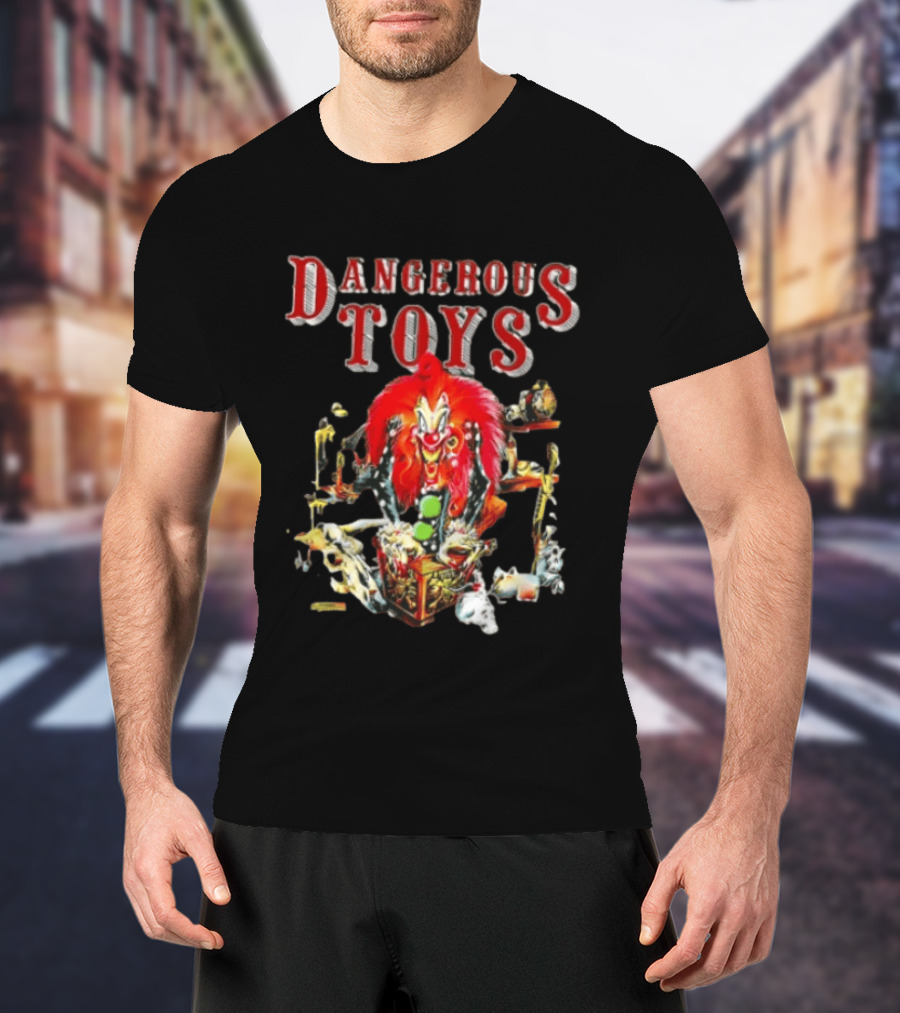 Dangerous Toys Scary Clown Red Hair Jack In The Box T-Shirt