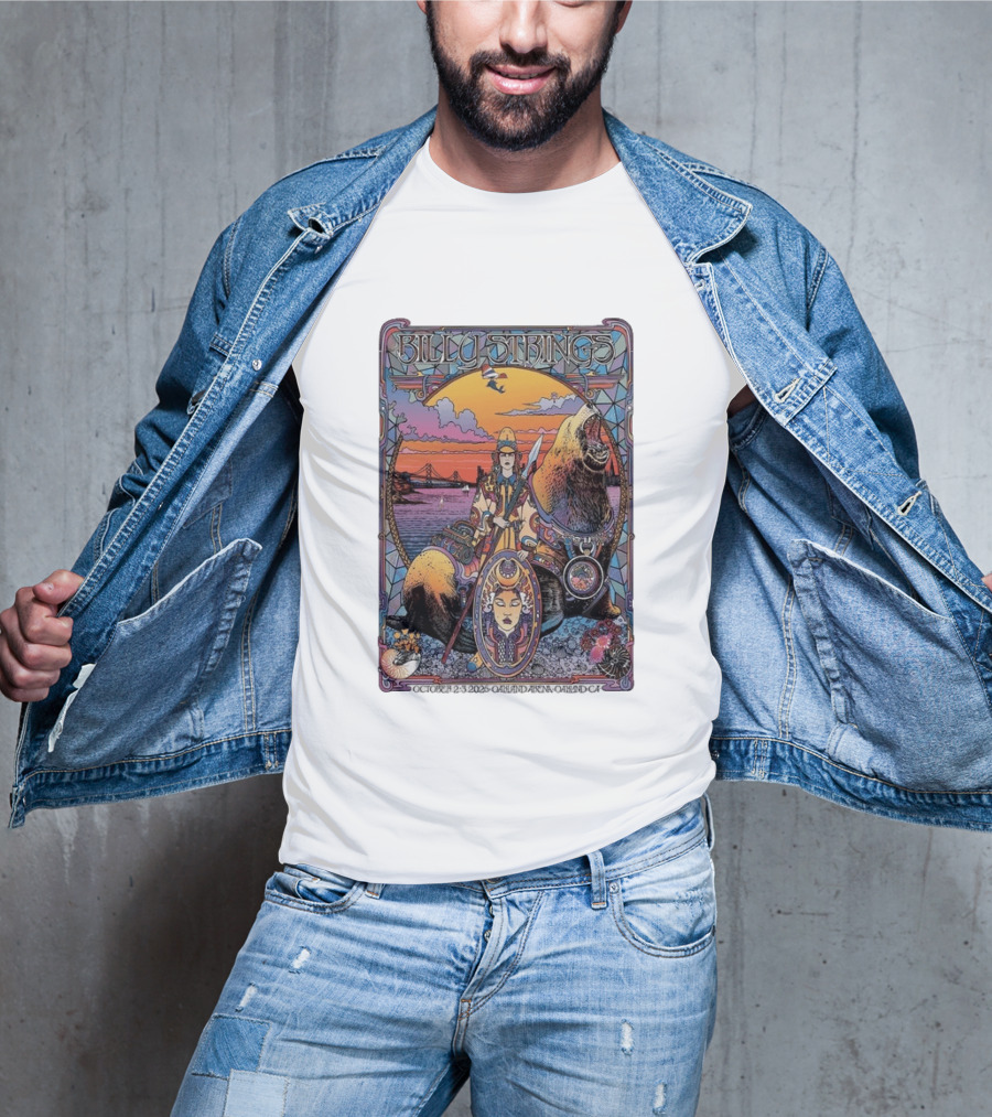 Billy Strings October 2 3 2026 Oakland Arena Vibrant Seal And Bay Bridge T-Shirt
