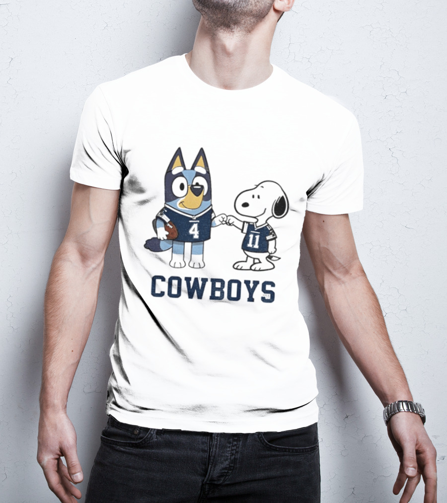 Bluey Snoopy Cowboys Football Team Friendship T-Shirt
