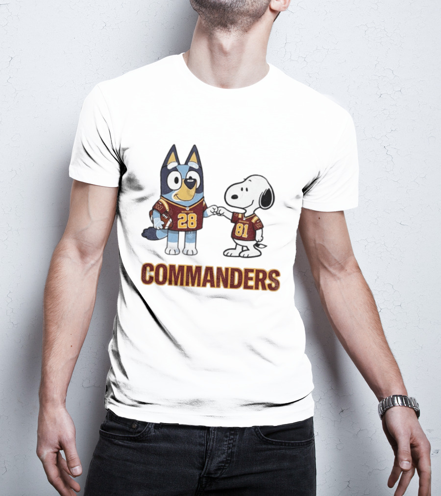Bluey Snoopy Commanders Football 28 81 T-Shirt