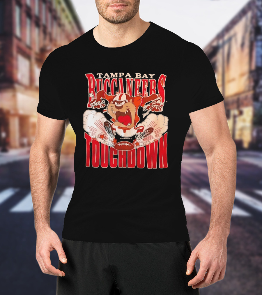 Tampa Bay Buccaneers Taz Touchdown 1993 Football Cartoon T-Shirt