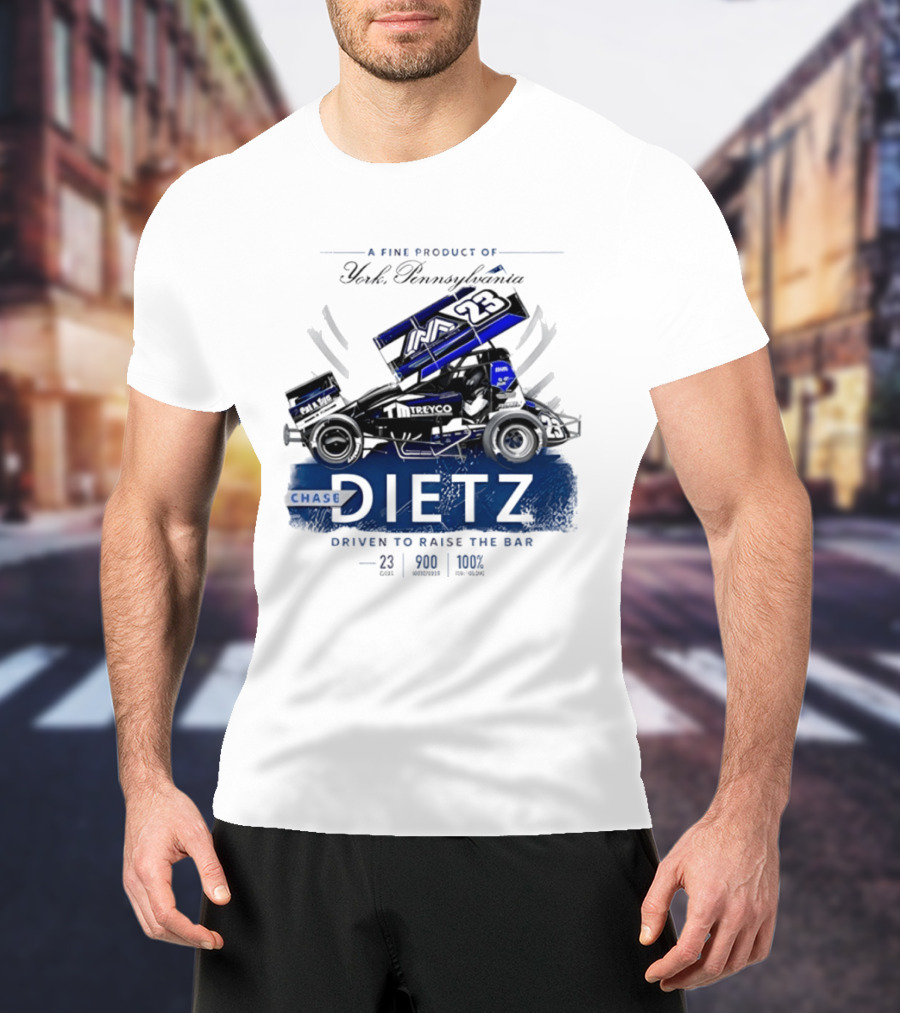 Chase Dietz Sprint Car 23 Driven To Raise The Bar York Pennsylvania Racing T-Shirt