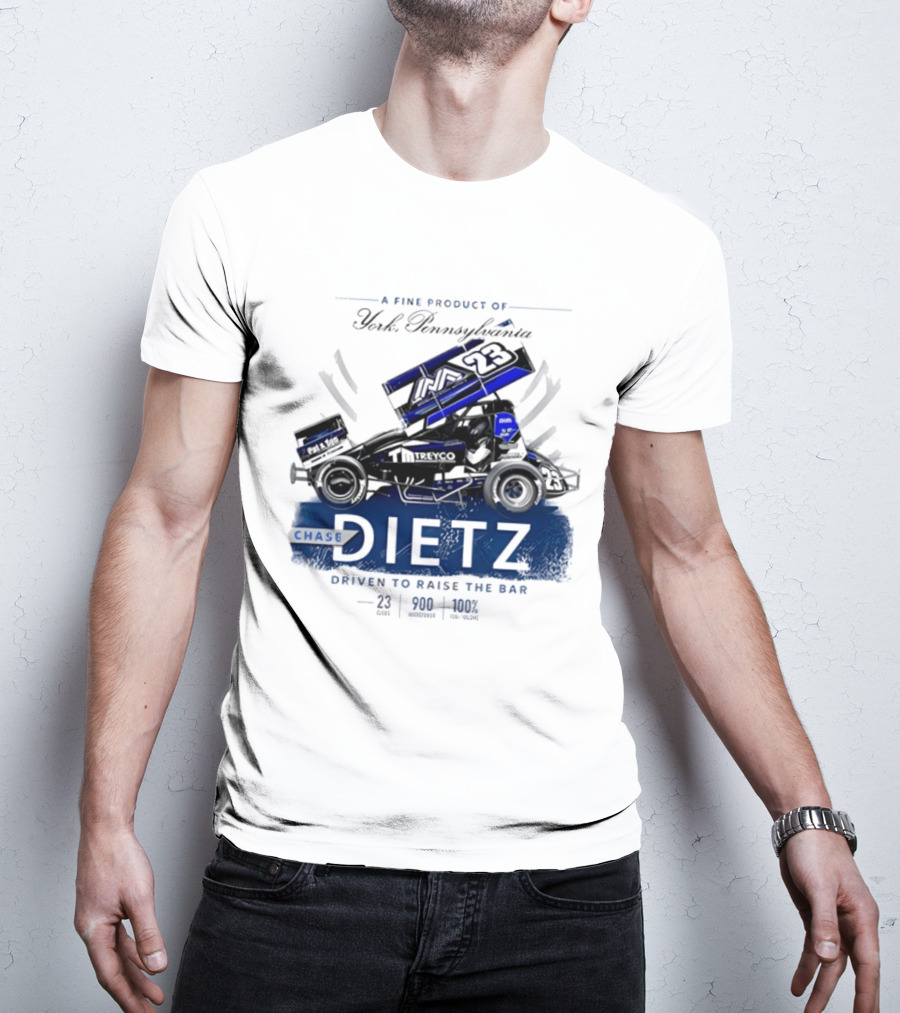 Chase Dietz Sprint Car 23 Driven To Raise The Bar York Pennsylvania Racing T-Shirt