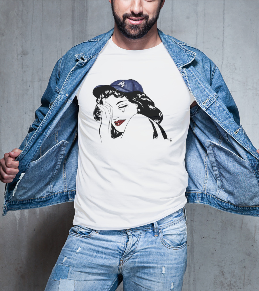 Los Angeles Dodgers Cap Crying Woman Pop T-Shirt