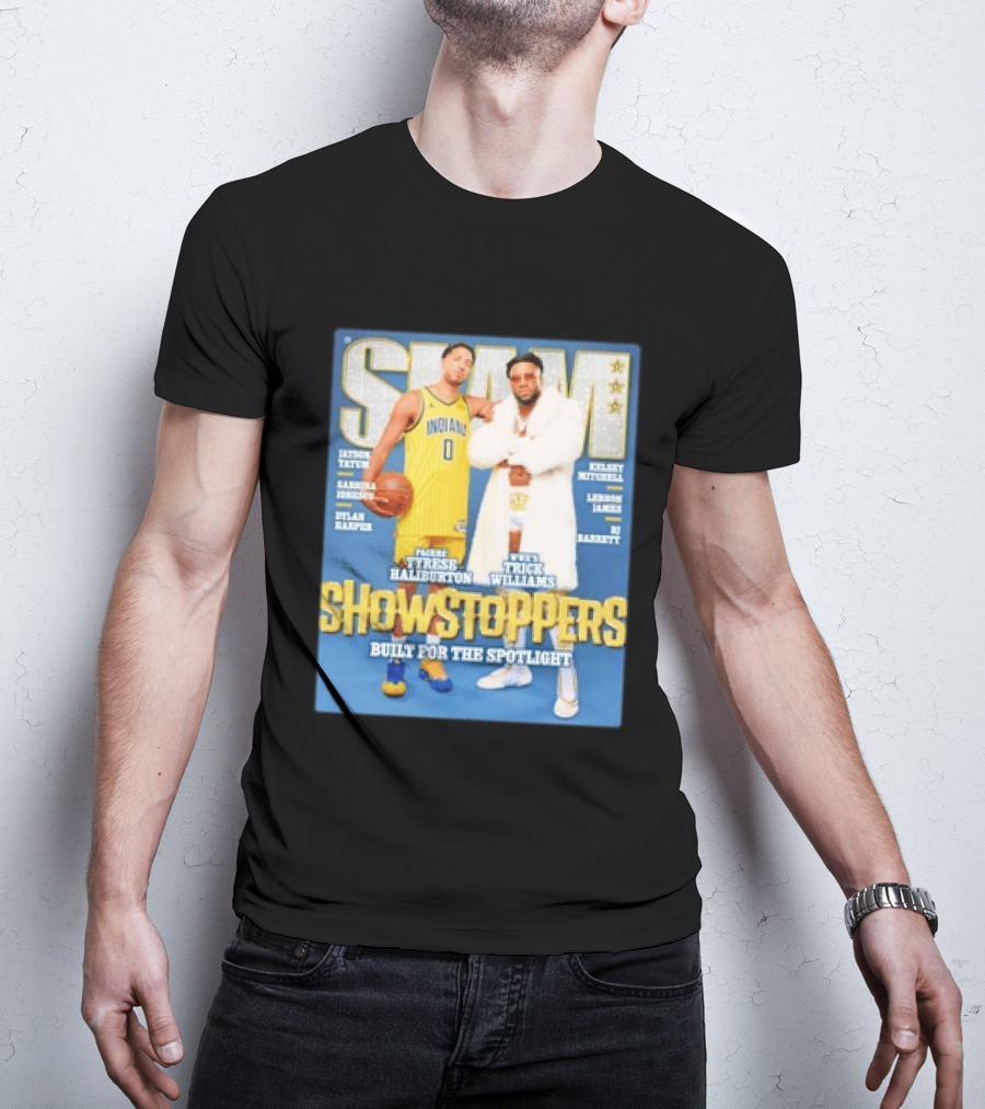 Slam Featuring Tyrese Haliburton And Trick Williams Showstoppers Built For The Spotlight T-Shirt