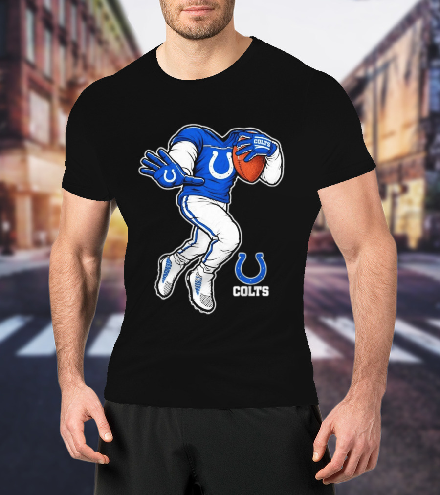 Indianapolis Colts Toddler Yard Rush II Football Player Colts Horseshoe T-Shirt