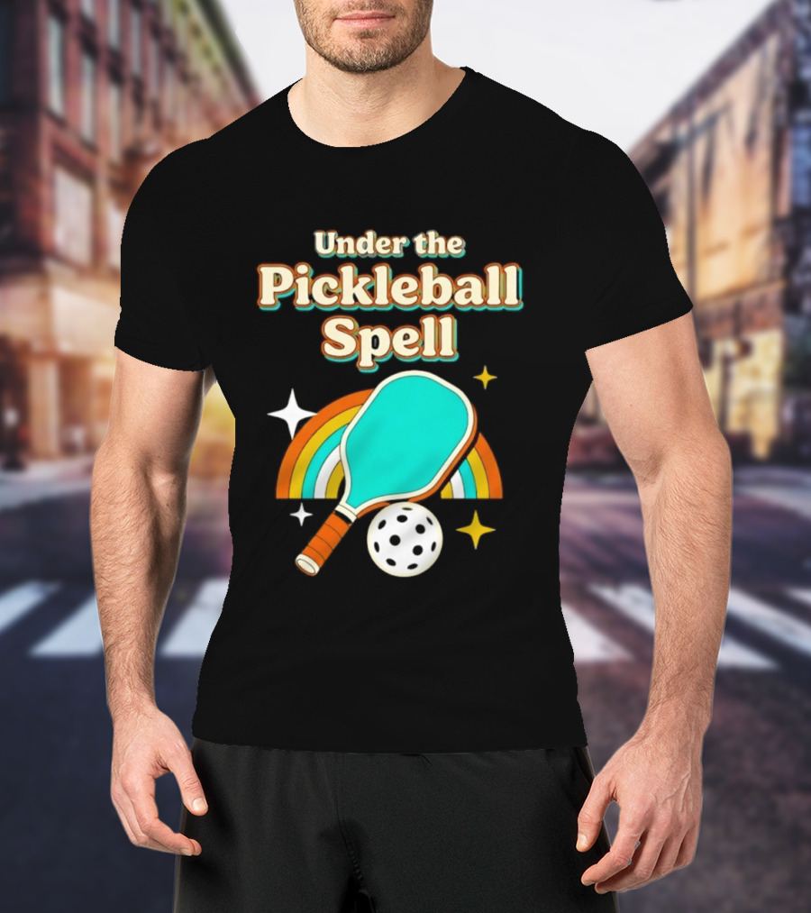 Under The Pickleball Spell Paddle And Rainbow Magic T-Shirt