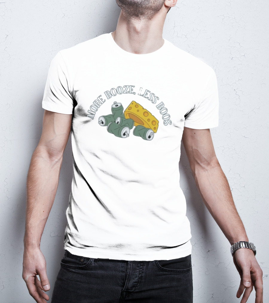 Green Bay Packers More Booze Less Boos Beers And Cheese T-Shirt