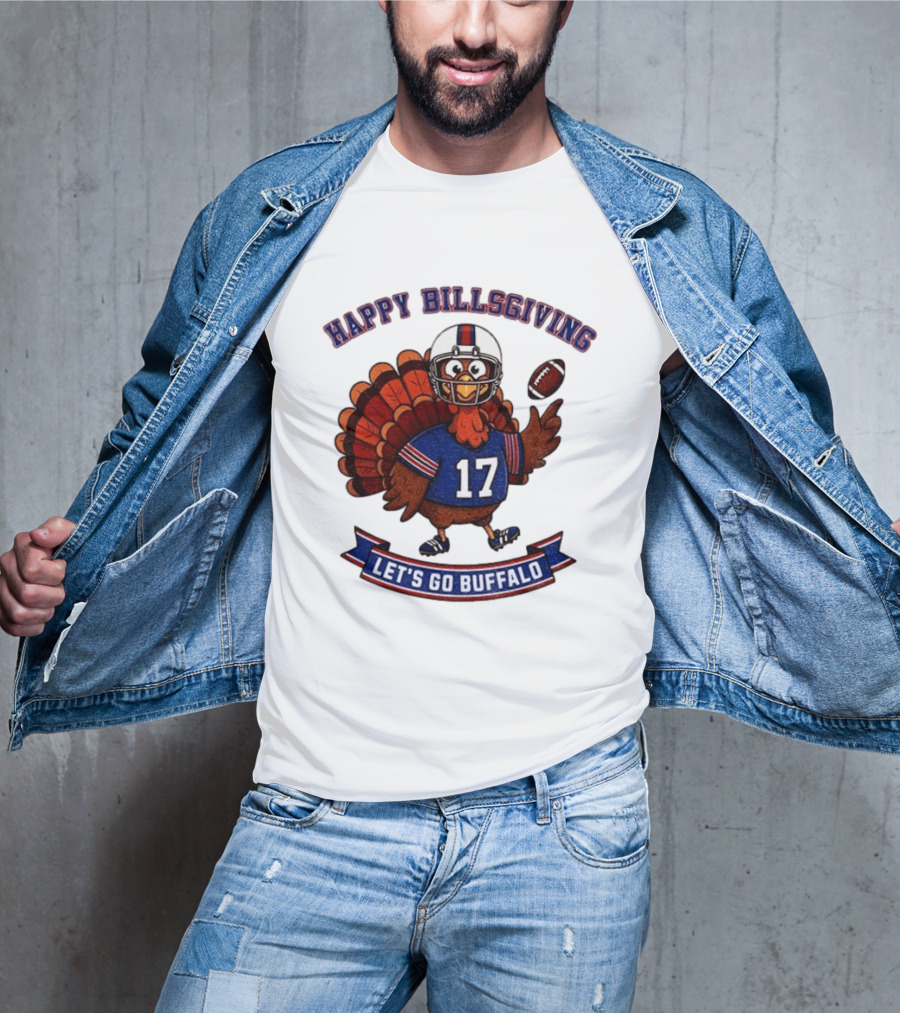 Happy Billsgiving Let's Go Buffalo Turkey 17 Football T-Shirt