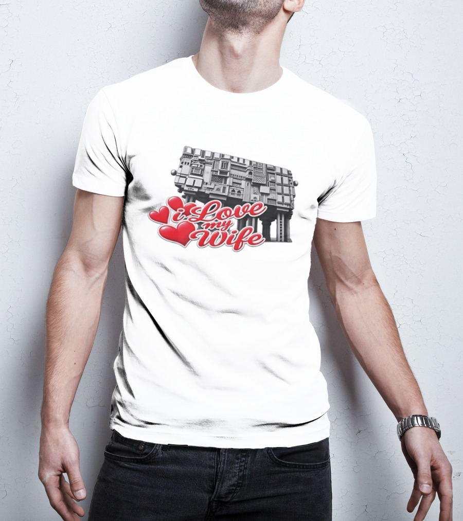 I Love My Wife Building Architecture Hearts T-Shirt
