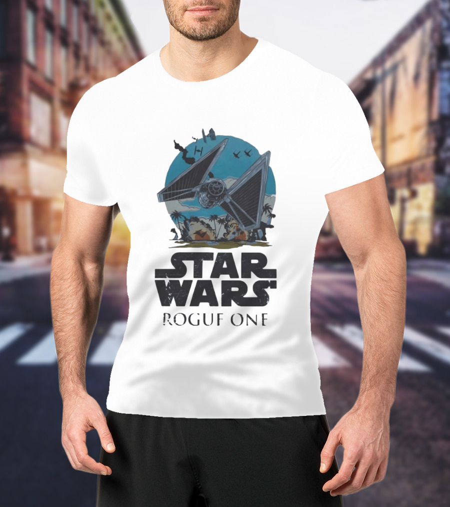 Star Wars Rogue One Tie Fighter Battle Scene T-Shirt