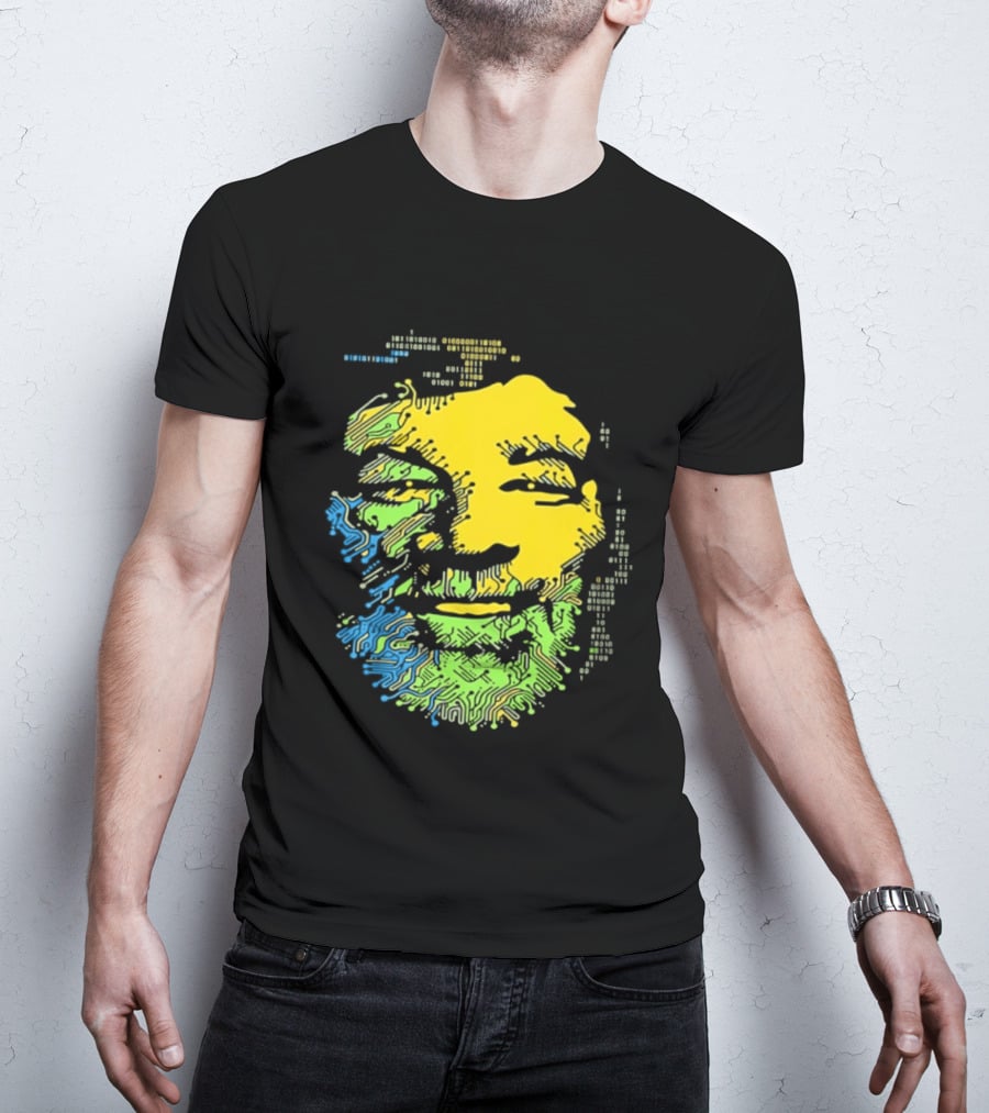 Bob Marley Reggae Circuit Face Yellow Green Blue T-Shirt