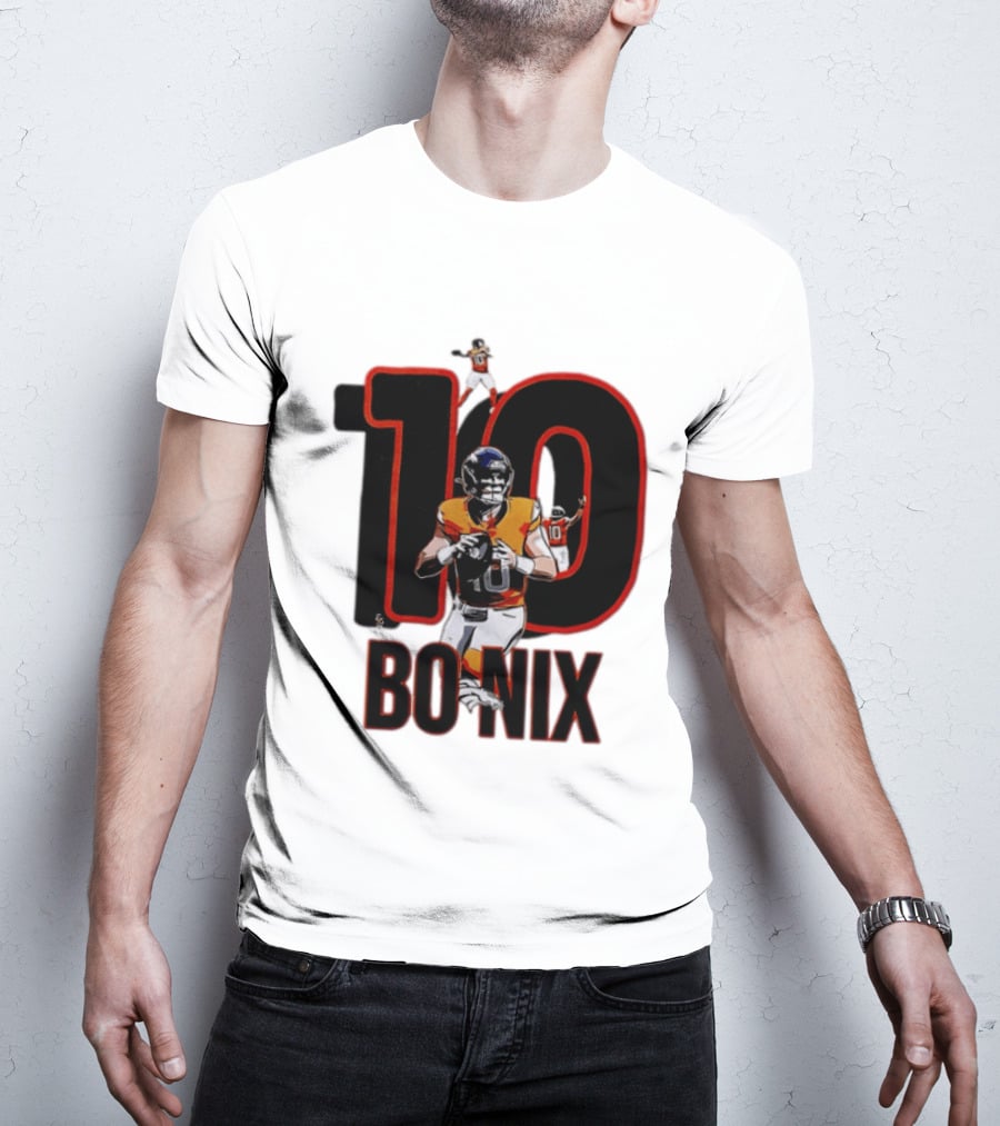 10 Bo Nix Denver Broncos Football Quarterback T-Shirt