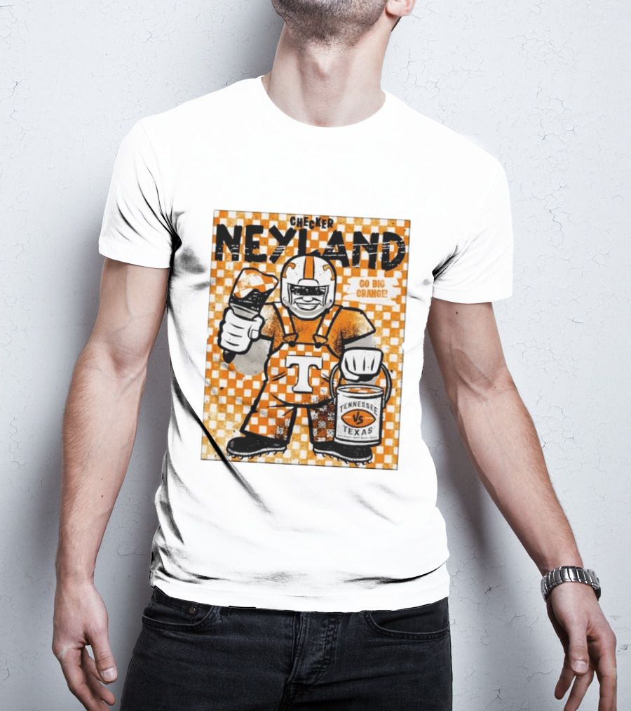 Checker Neyland Go Big Orange Tennessee Volunteers VS Texas Saturday T-Shirt