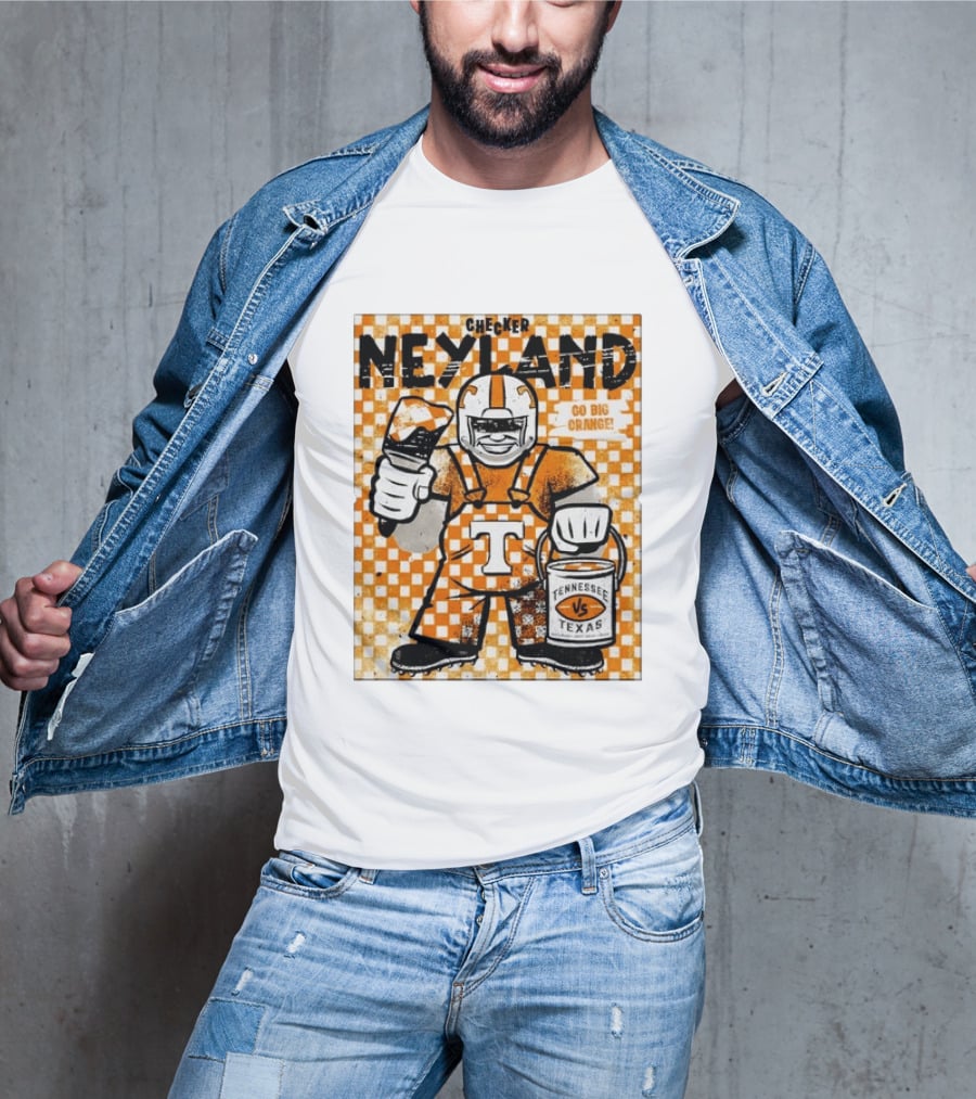 Checker Neyland Go Big Orange Tennessee Volunteers VS Texas Saturday T-Shirt