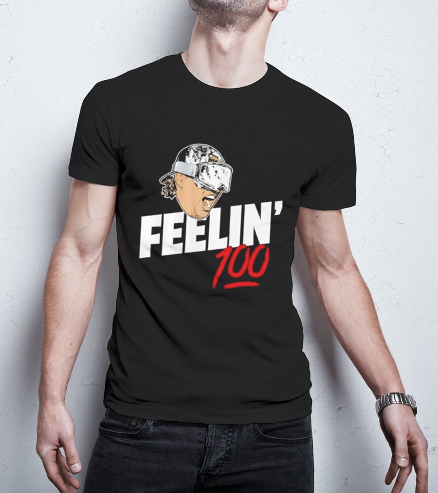 Feelin' 100 Ski Goggles Winter Sports Mood T-Shirt