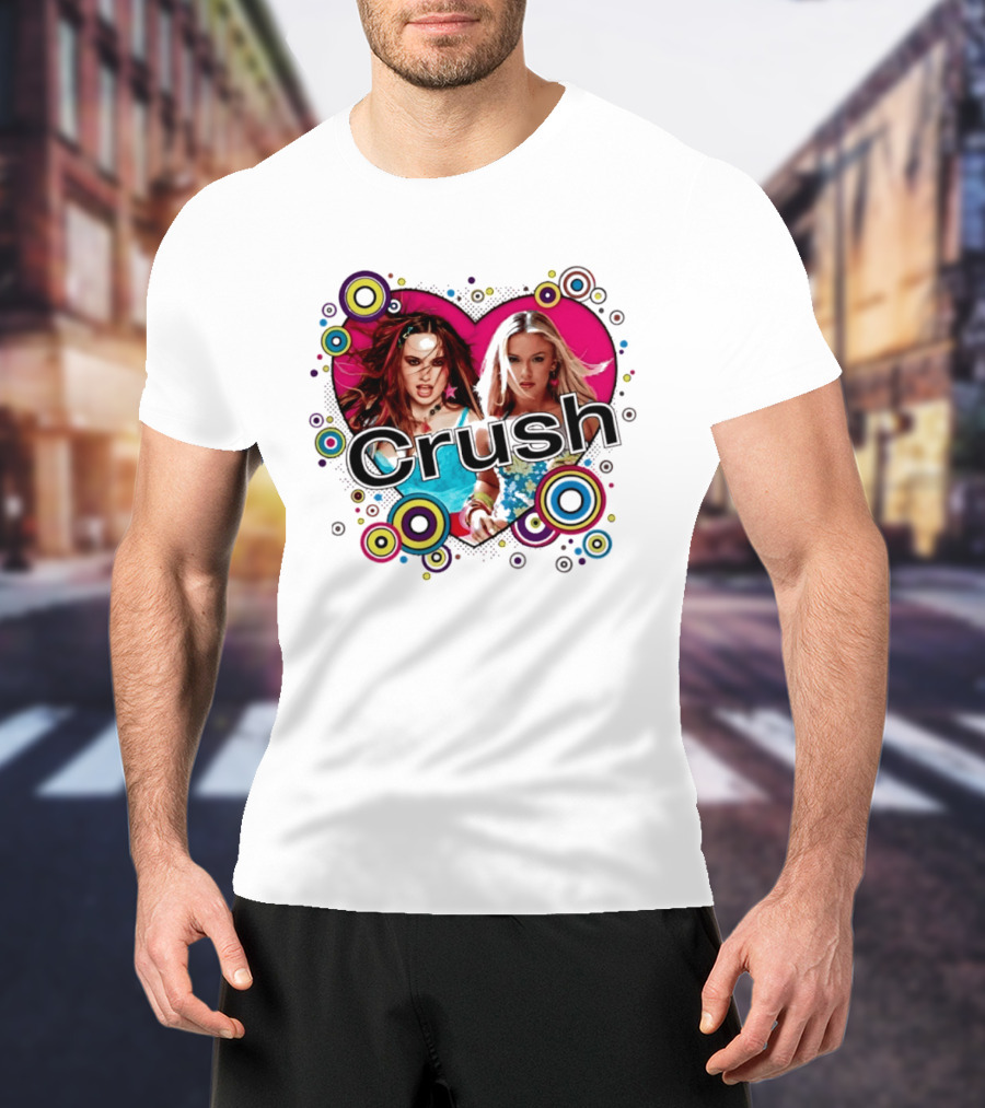 Crush Y2K Aesthetic Heart 2000s Nostalgia Bold Retro Circles T-Shirt