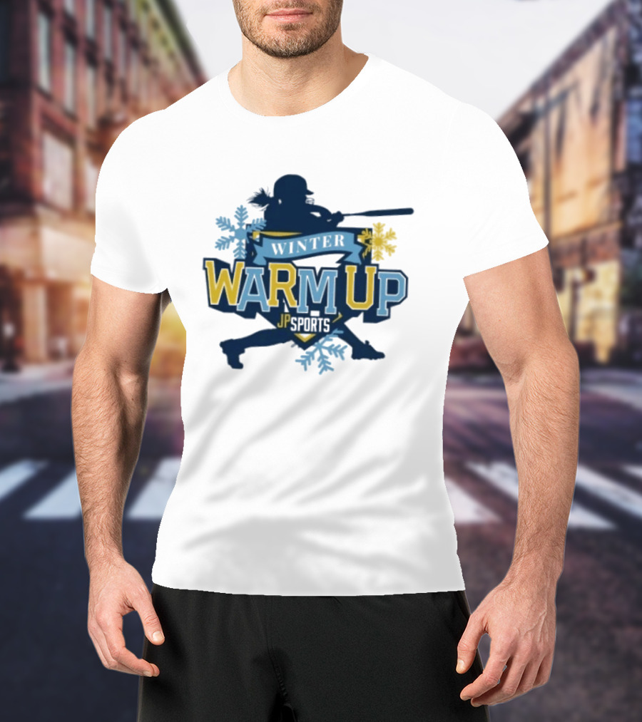 Winter Warm Up JP Sports Softball Snowflakes Batter T-Shirt