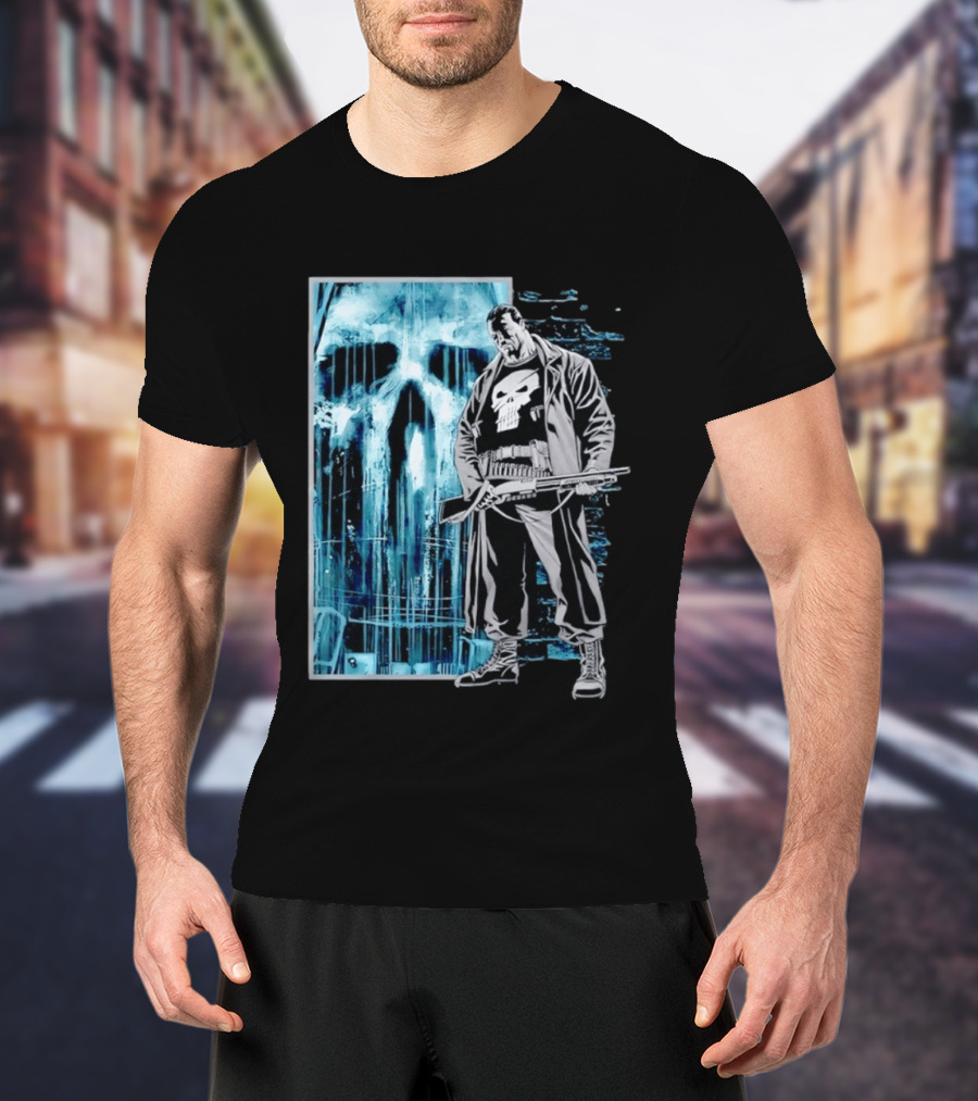The Punisher Skull Vigilante Trench Coat T-Shirt