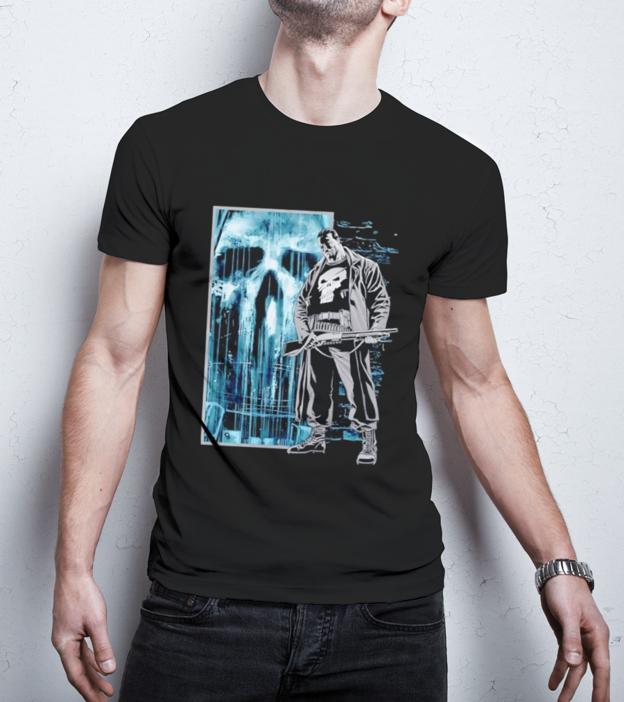 The Punisher Skull Vigilante Trench Coat T-Shirt