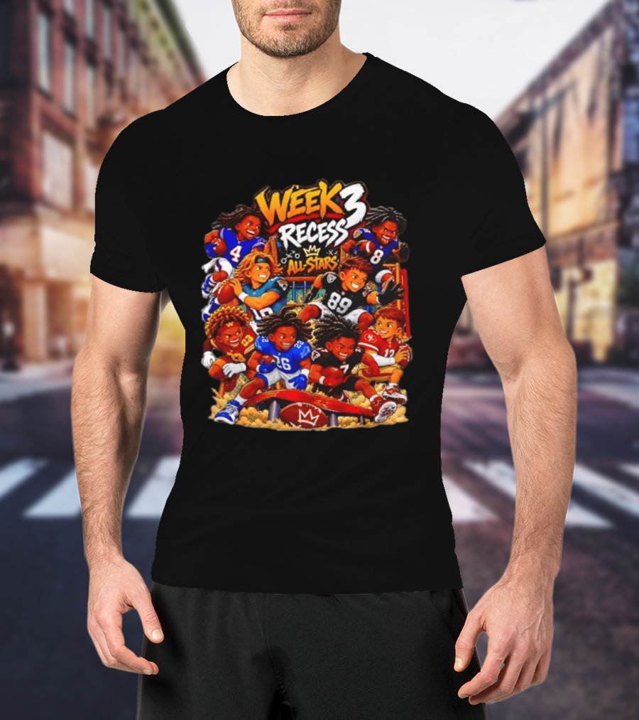 Week 3 Recess All Stars Football Players Chibi NFL T-Shirt