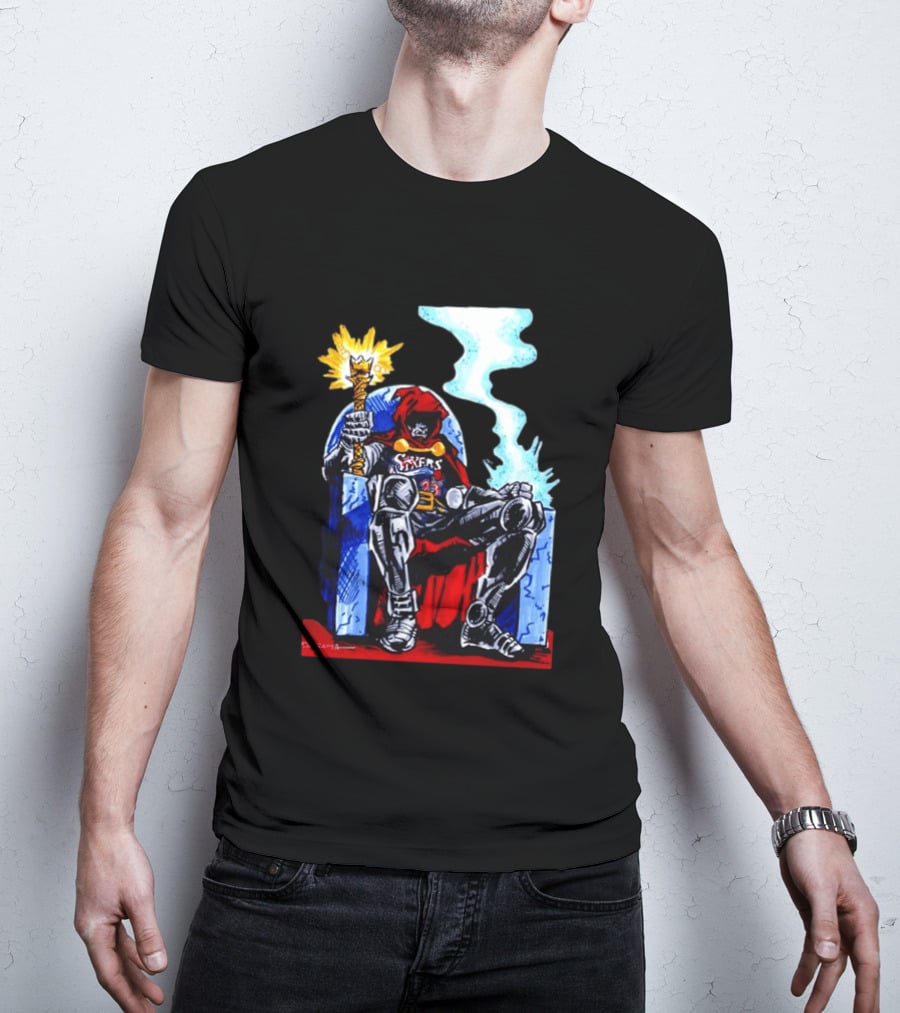 LeDoom Sixers 76ers Lebron James Throne King Iconic NBA T-Shirt
