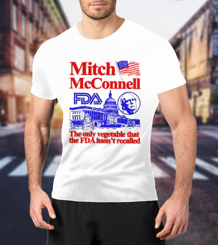 Mitch McConnell FDA Capitol Building USA Flag Vegetable Recall T-Shirt