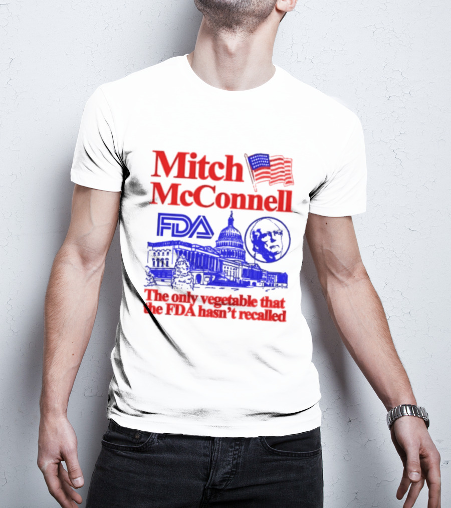 Mitch McConnell FDA Capitol Building USA Flag Vegetable Recall T-Shirt