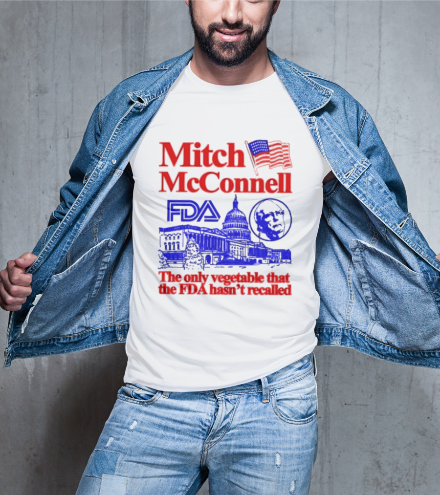 Mitch McConnell FDA Capitol Building USA Flag Vegetable Recall T-Shirt