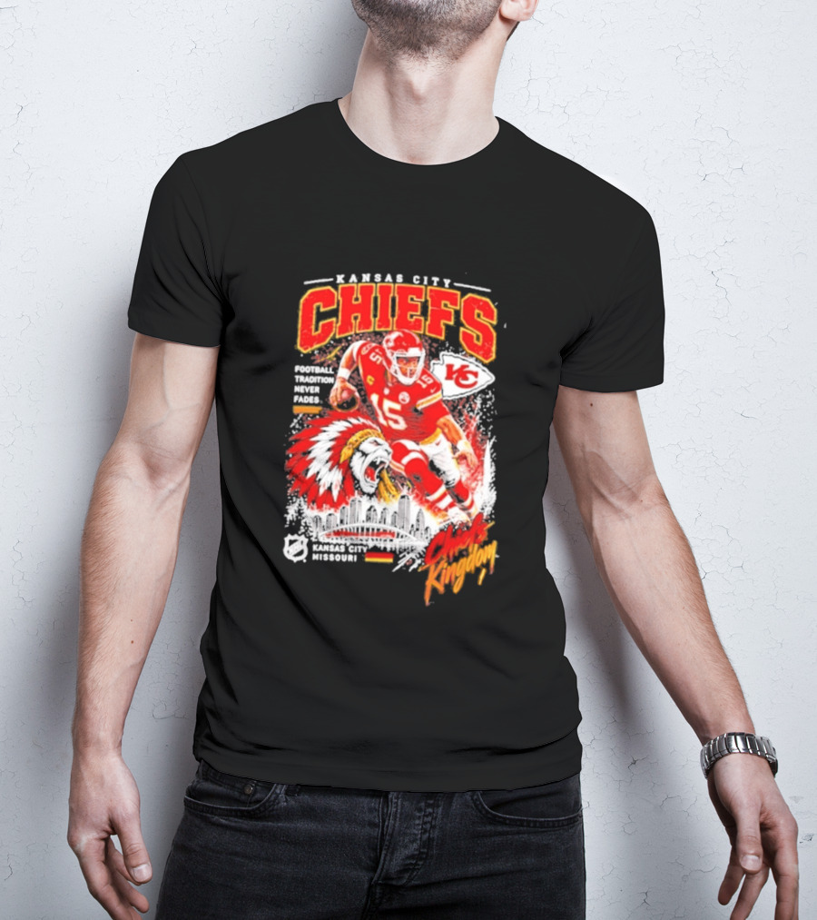 Kansas City Chiefs Football Tradition Never Fades Chiefs Kingdom Patrick Mahomes Skyline T-Shirt