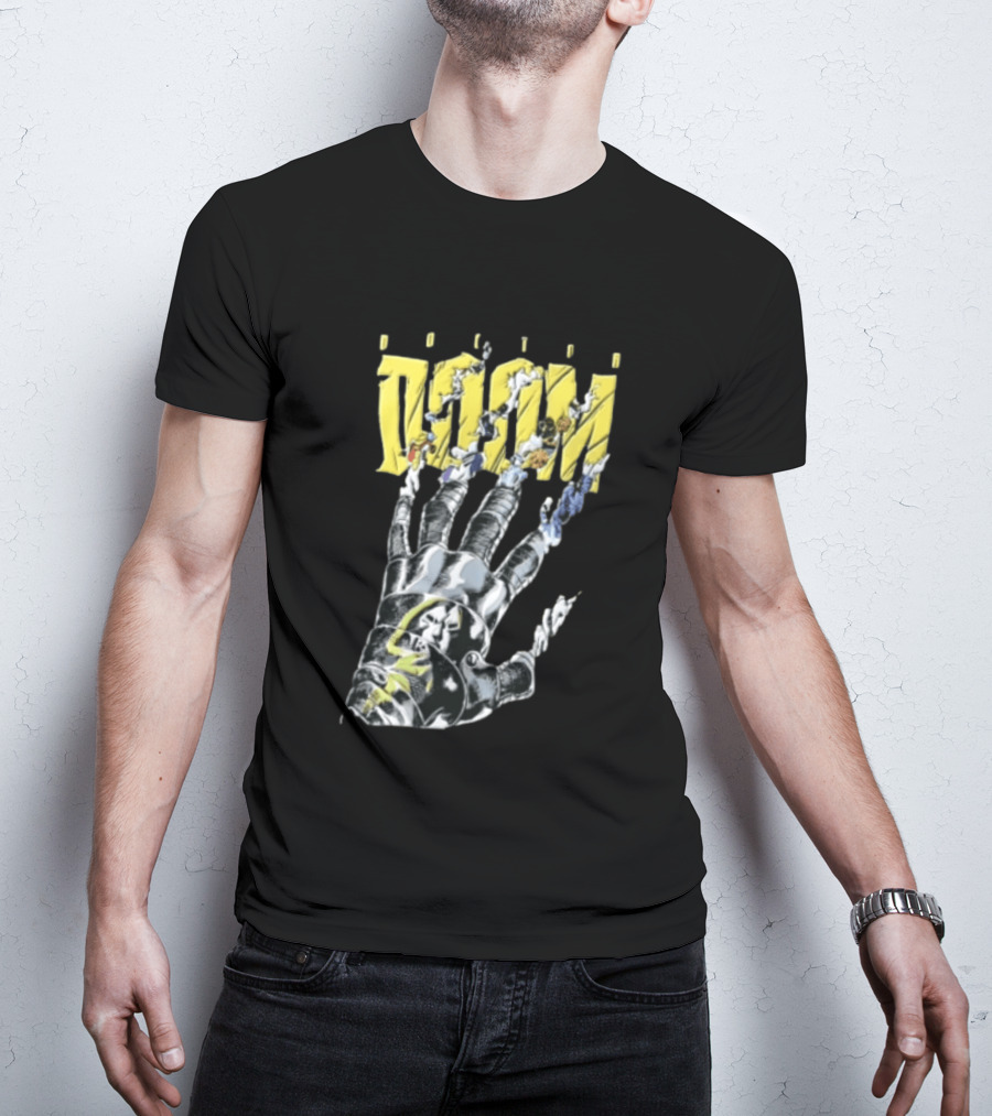 Marvel Doom Metal Gauntlet Ripping Through Paper T-Shirt