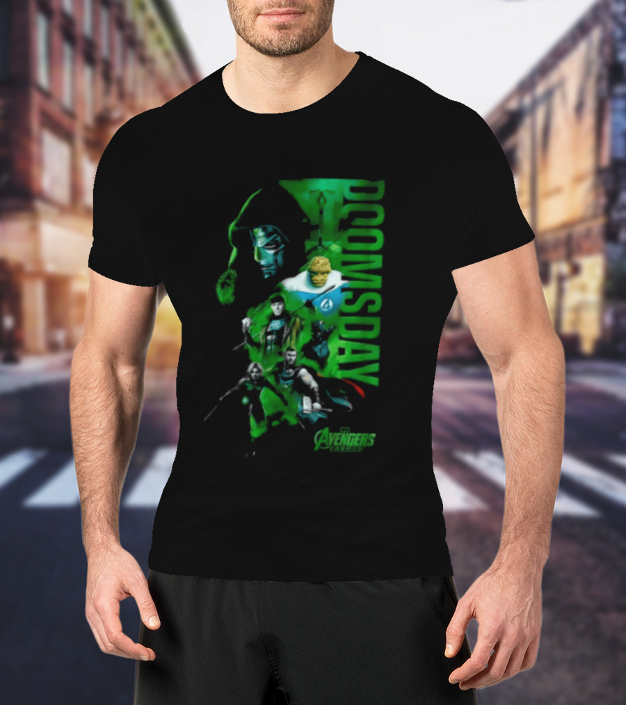 Marvel Studios Doomsday Avengers Assemble Green Toned T-Shirt