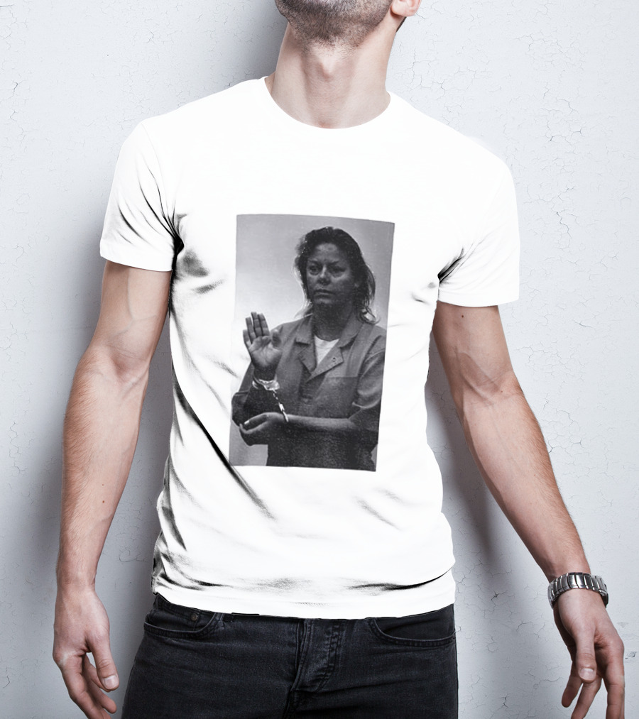 Aileen Wuornos True Crime Handcuffed Raised Hand Political Image T-Shirt