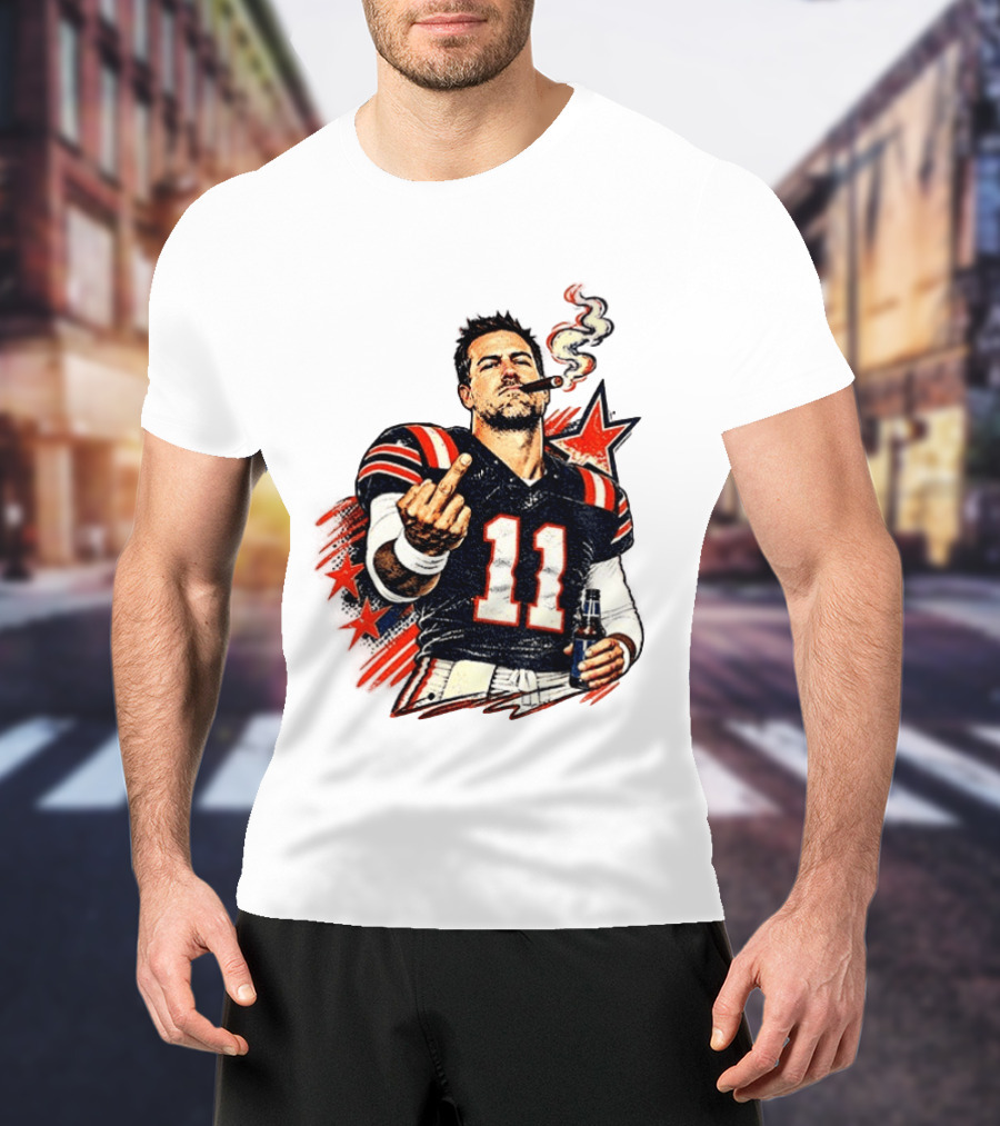Case Keenum 11 Smoking Cigar Middle Finger Gesture T-Shirt