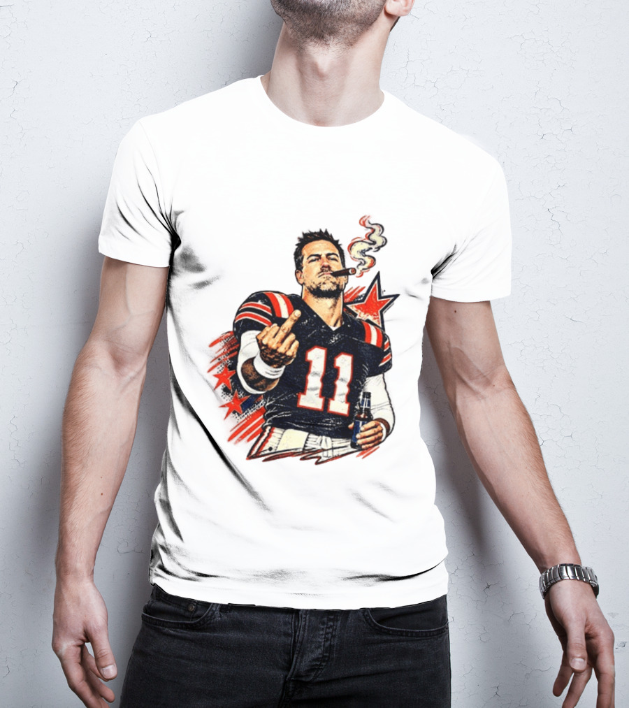 Case Keenum 11 Smoking Cigar Middle Finger Gesture T-Shirt