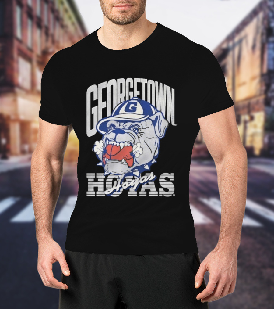 Georgetown Hoyas Vintage Bulldog Graphic With Classic Sports T-Shirt