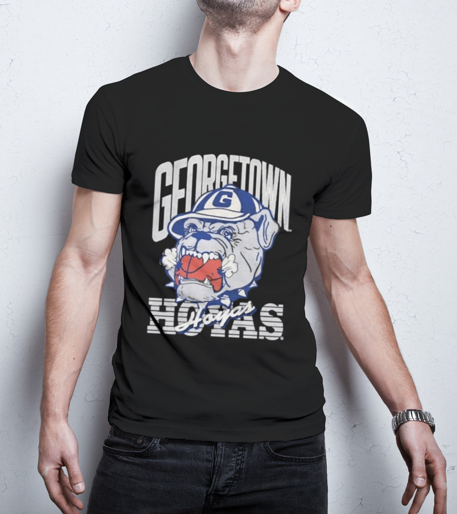 Georgetown Hoyas Vintage Bulldog Graphic With Classic Sports T-Shirt