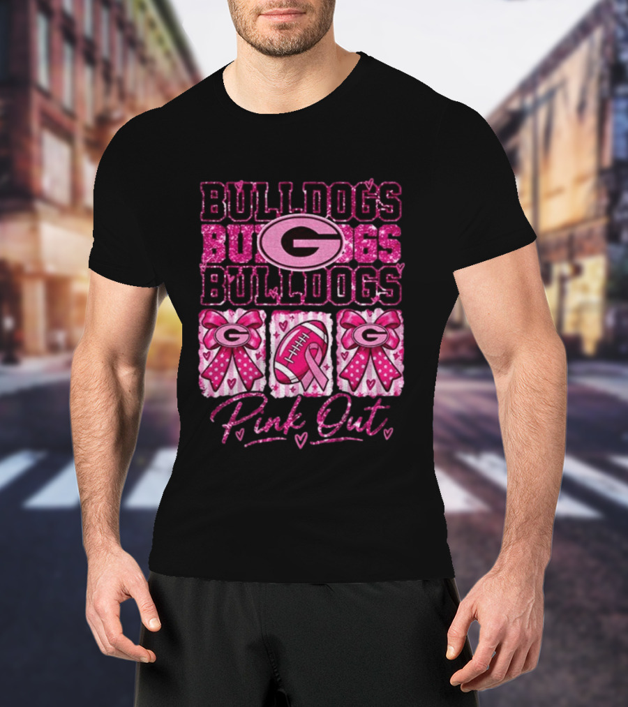 Bulldogs G Pink Out Breast Cancer Awareness Game Day T-Shirt