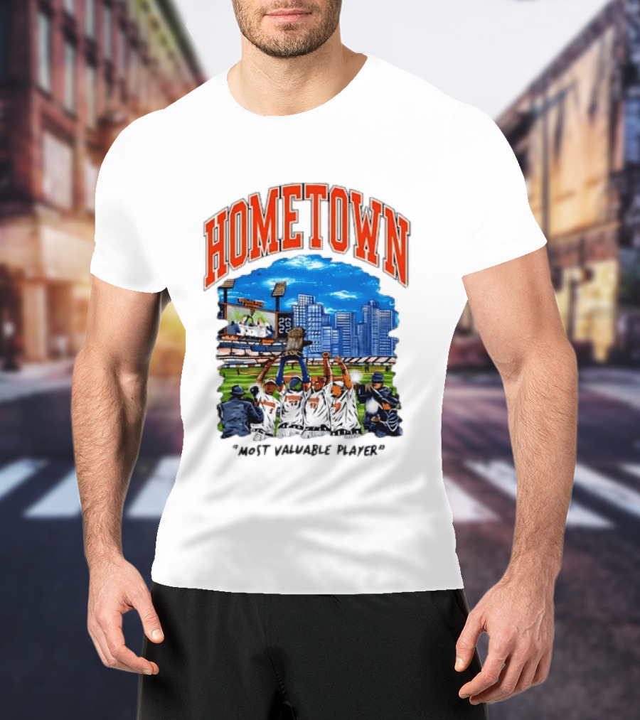 Hometown Most Valuable Player Baseball Celebration Stadium Skyline T-Shirt