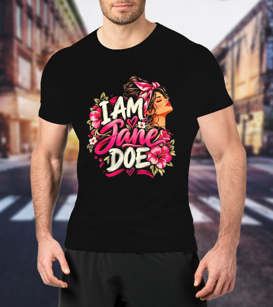 I Am Jane Doe Floral Flowers Woman Empowerment T-Shirt