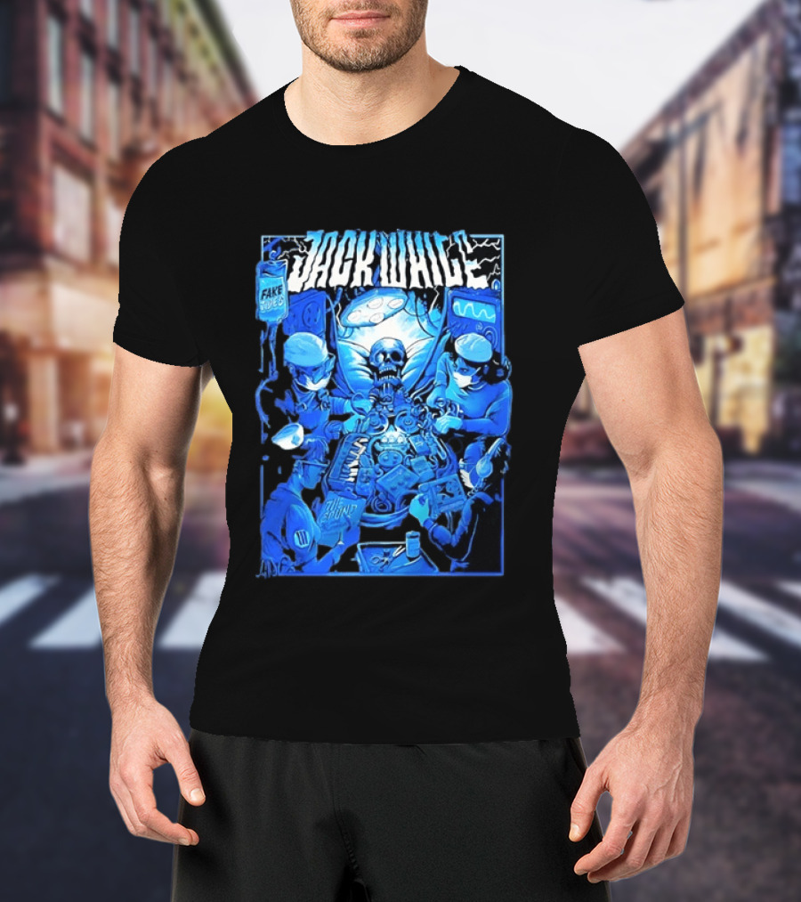 Jack White Fake Tides The Sound Rock Music Skeleton Surgeons T-Shirt
