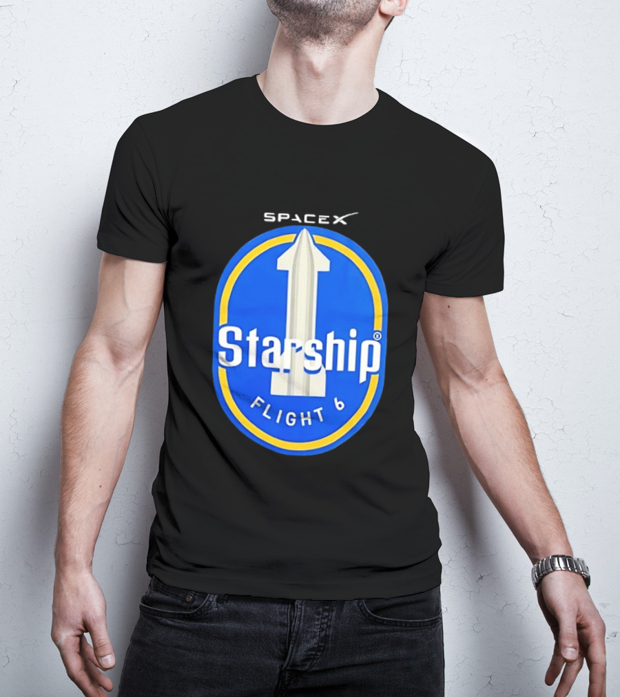 SpaceX Starship Flight 6 Mission Patch Emblem Space Exploration T-Shirt
