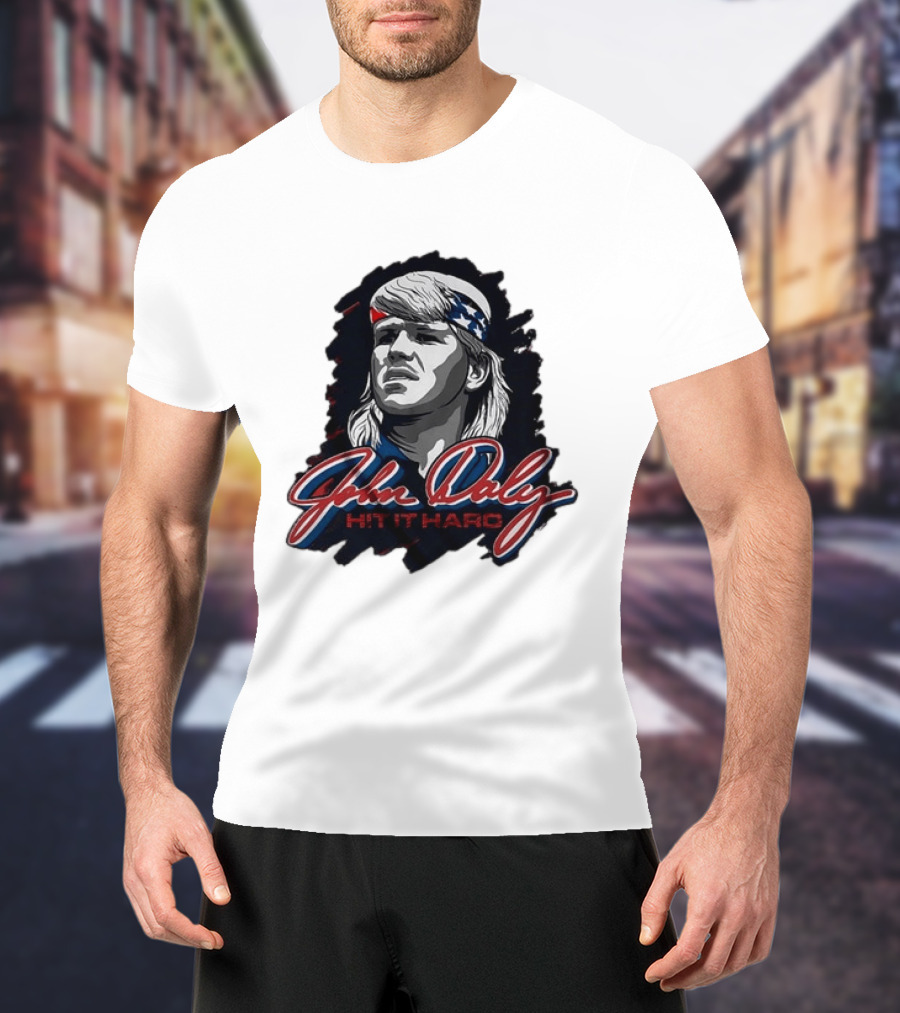 John Daly Hit It Hard Man American Flag Bandana T-Shirt