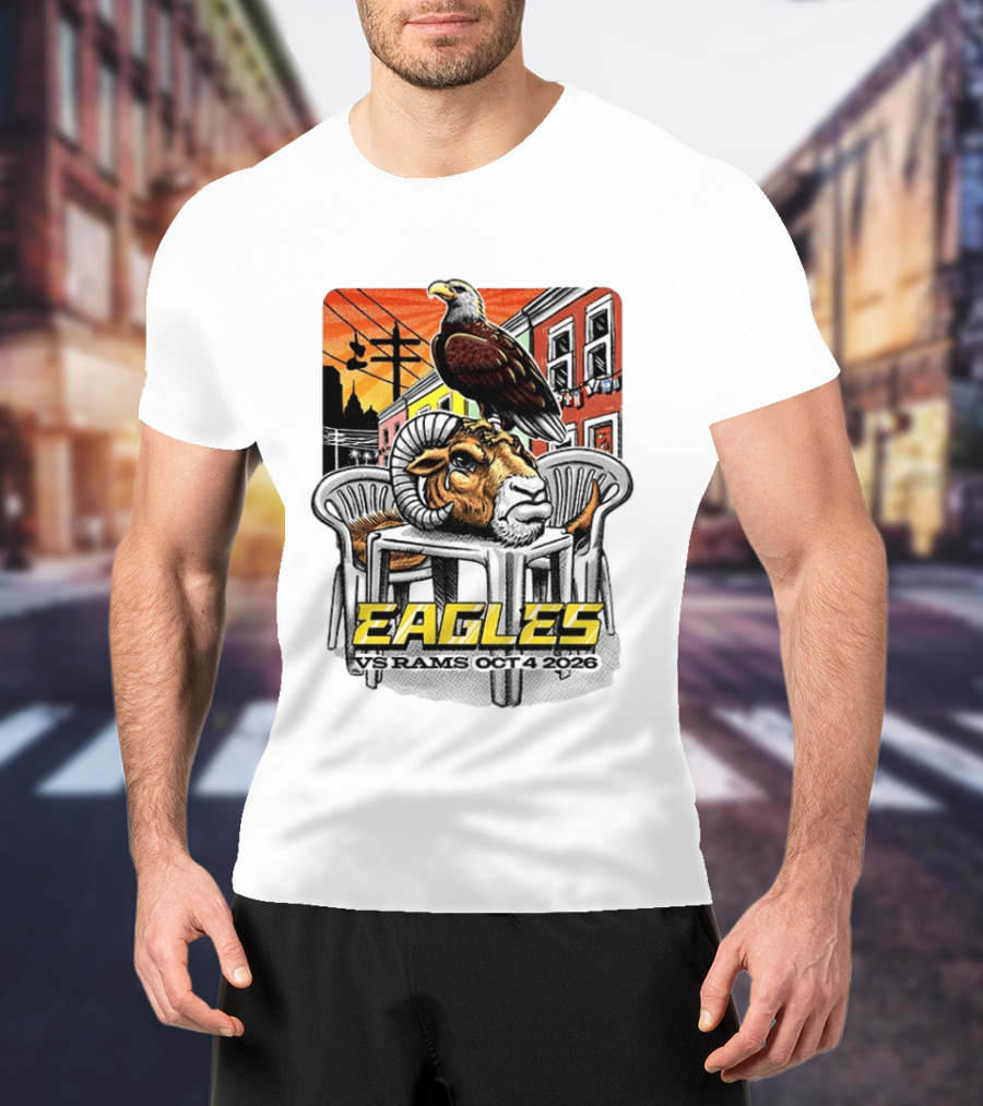 Eagles Vs Rams Oct 4 2026 Philadelphia Skyline T-Shirt
