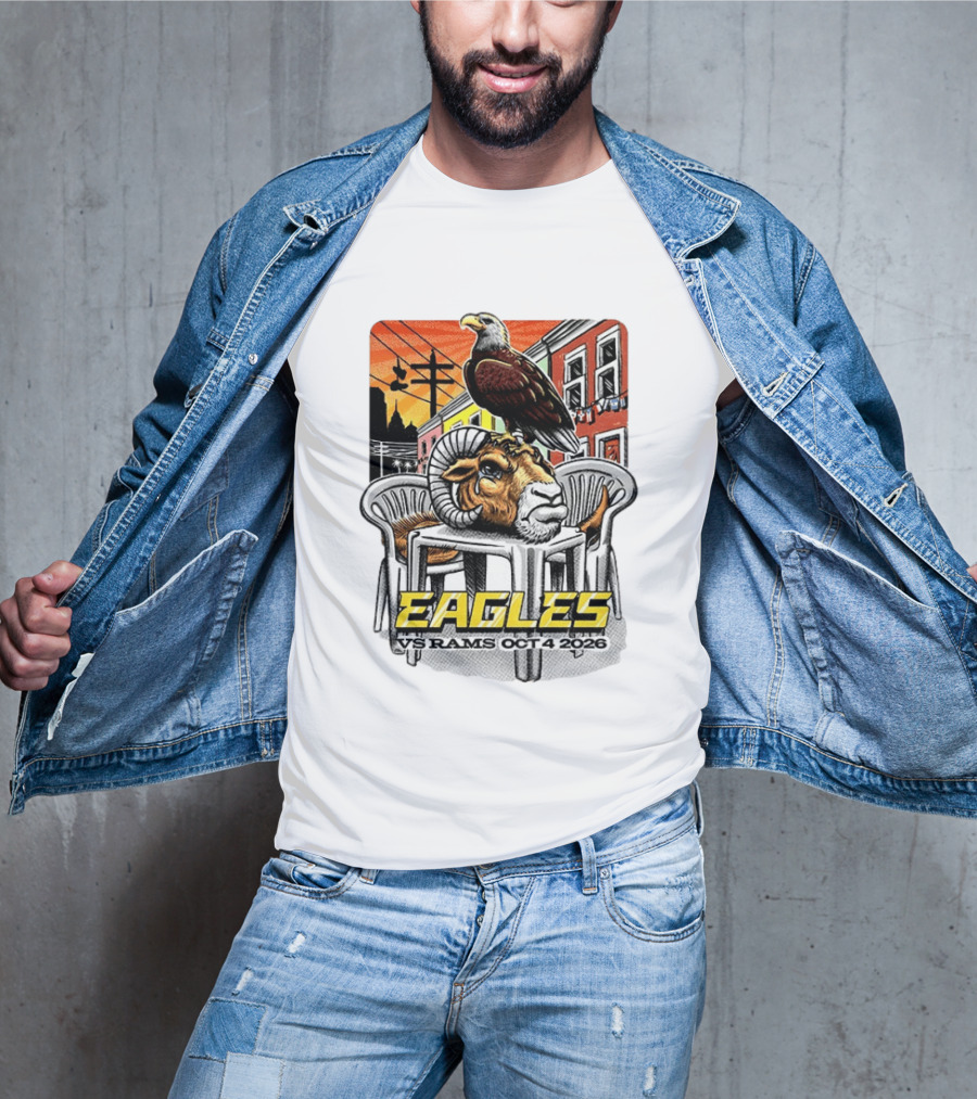 Eagles Vs Rams Oct 4 2026 Philadelphia Skyline T-Shirt