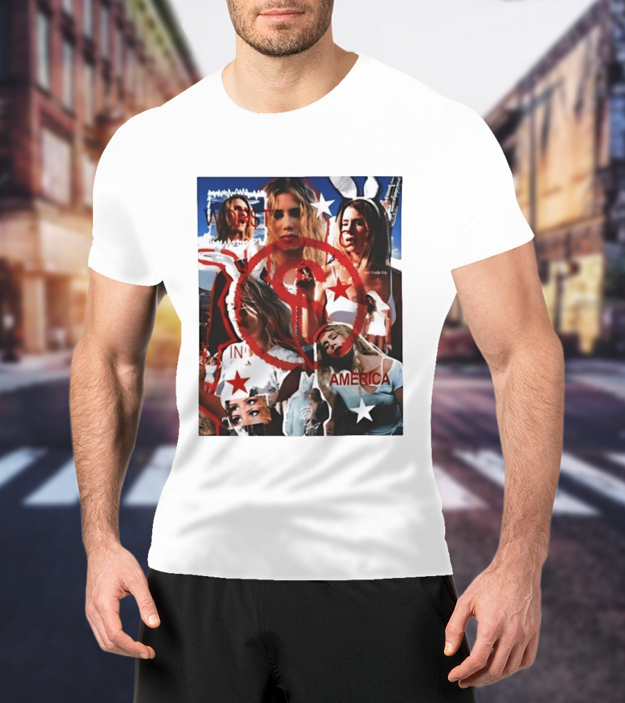 Worst In America Fashion Collage Aesthetic With Stars And Red Circle T-Shirt