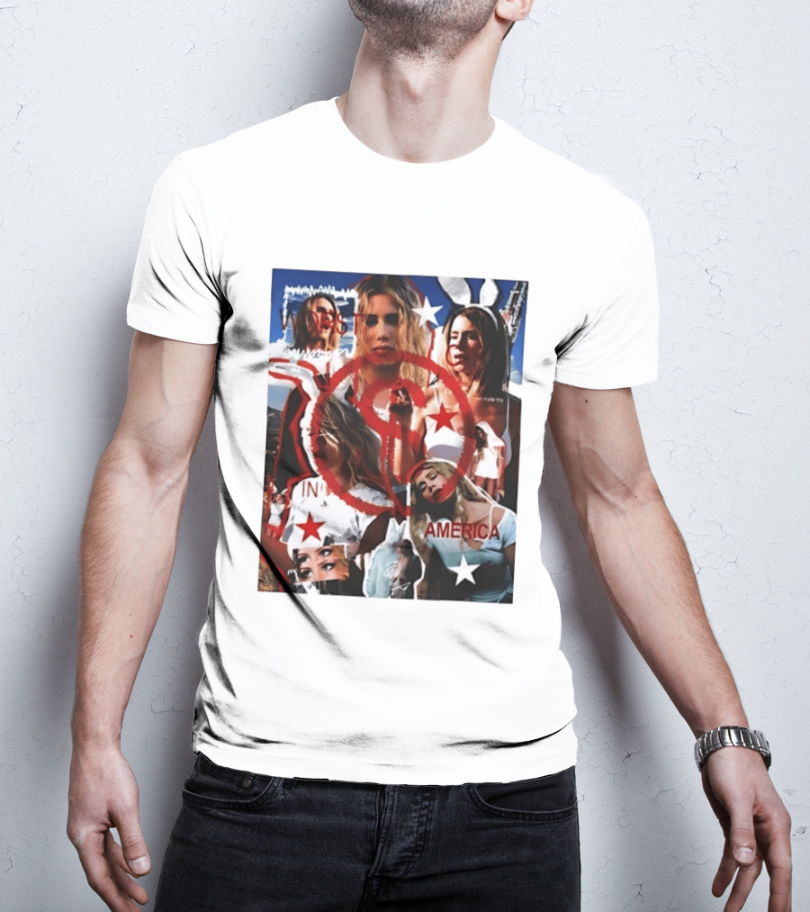 Worst In America Fashion Collage Aesthetic With Stars And Red Circle T-Shirt