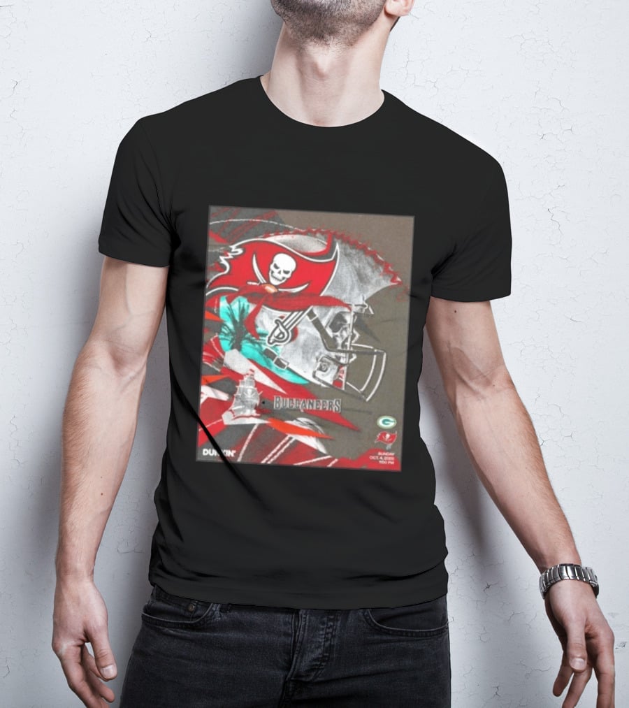 Tampa Bay Buccaneers Vs Green Bay Packers Matchup October 4 2026 Dunkin Promotion T-Shirt